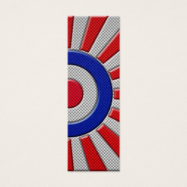 Mod Roundel Sunburst Design in koolstofvezelstijl Mini Visitekaartjes (Voorkant)