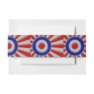 Mod Roundel Sunburst Design in koolstofvezelstijl Uitnodigingen Wikkel