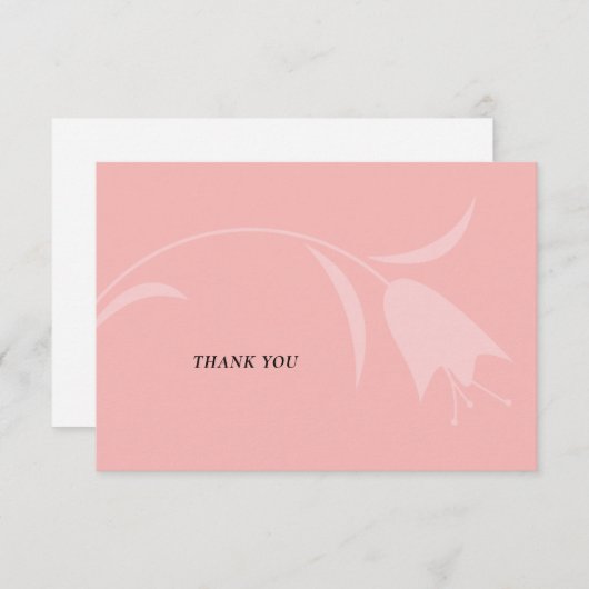 MOD ROZE TULP BRUILOFT BEDANKKAART (Voorkant / Achterkant)