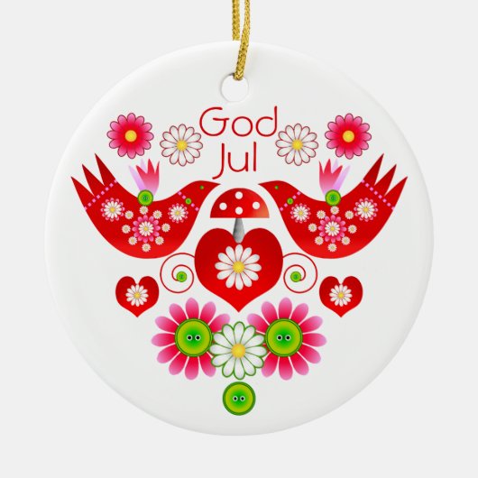 Mod Scandi Holiday Bird Ornament (Voorkant)