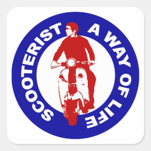 Mod Scooterist Een manier van leven Vierkante stic Sticker