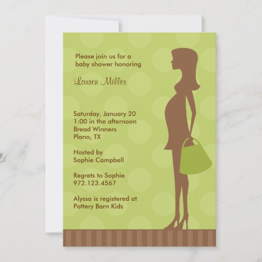 Mod Silhouette Baby Shower Invitations (Devant)