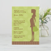 Mod Silhouette Baby Shower Invitations Kaart (Staand voorkant)