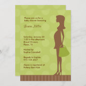 Mod Silhouette Baby Shower Invitations Kaart (Voorkant / Achterkant)