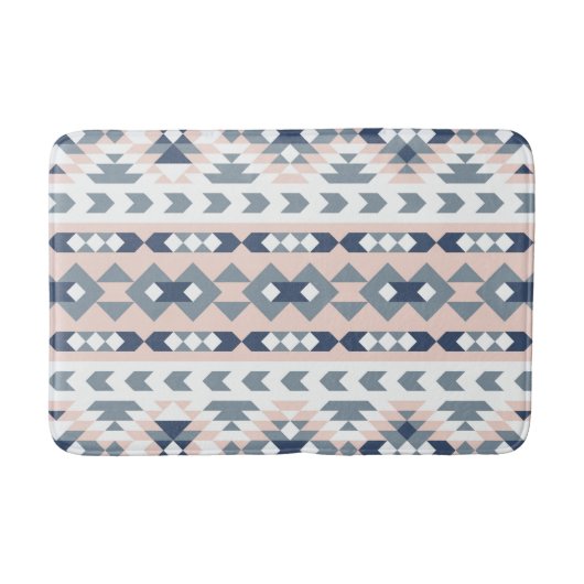 Mod Southwest Geometric Navy Blush Badmat (Voorkant)