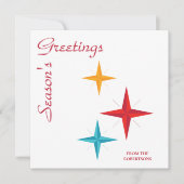 Mod Stars, Mid-Century Modern Retro Kerstmis Feestdagenkaart (Voorkant)