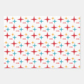 Mod sterren Kerstmis, Retro Mid-Century Modern Inpakpapier Vel (Voorkant 3)