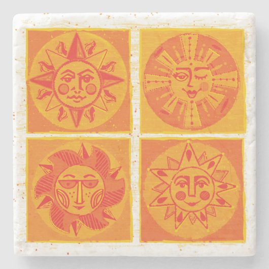 Mod Sun Faces Oranje Onderzetter (Voorkant)