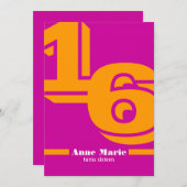 Mod Sweet Sixteen Uitnodiging (Voorkant / Achterkant)