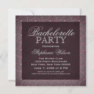 Mod Swirls Bachelorette Party Invite, Roze Kaart