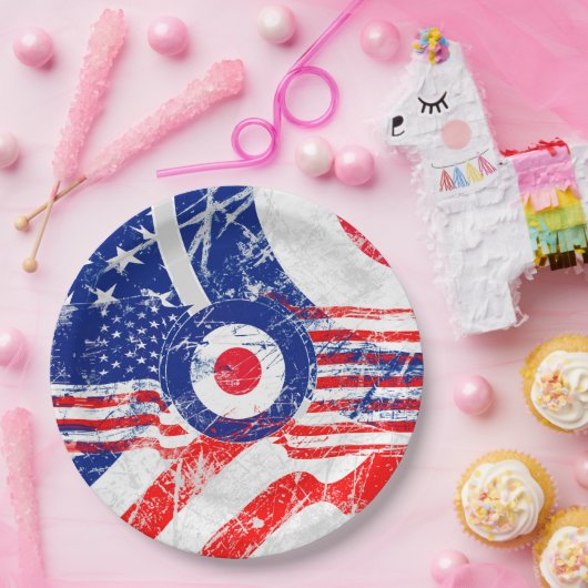 Mod Target Mods US Target Grunge Roundel Papieren Bordje (Feest)