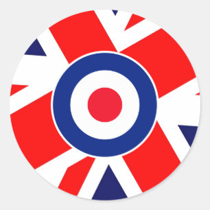 Mod Target on UK Flag Ronde Sticker