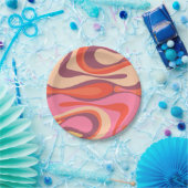 Mod Thang Trippy Retro Modern Abstract Patroon Papieren Bordje (Feest)