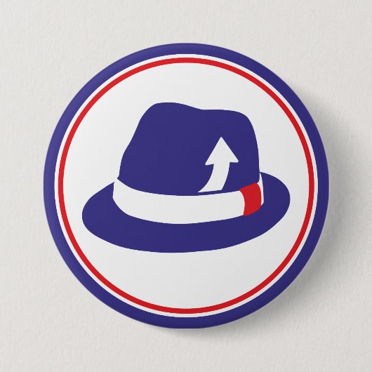 Mod Trilby Ronde Button 7,6 Cm (Voorkant)