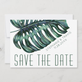 Mod Tropics Monstera Leaf Bruiloft Save The Date