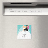 Mod turquoise bruid & bruidegom de datummagneet op magneet (Insitu (Vaatwasser))