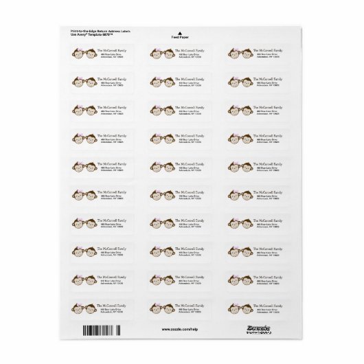 MOD TWIN MONKEYS AFDRUKBARE ADRESETIKETTEN ETIKET (Full Sheet)