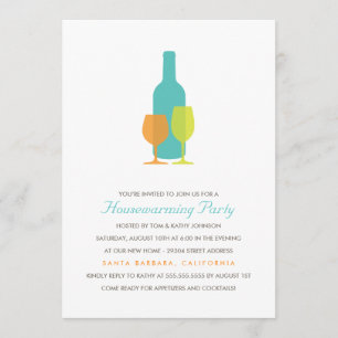 Mod Vino Housewarming Party Invitation Kaart