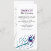 Mod violet, bleu turquoise paon programmes de mari (Devant / Derrière)