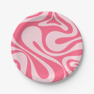 Mod wervelkolom Retro Moderne Abstracte patroonroz Papieren Bordje