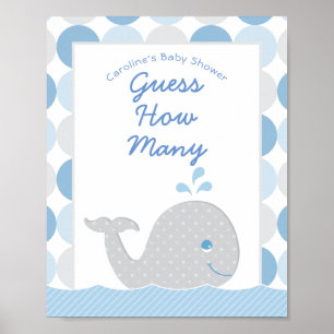 Mod Whale raad hoeveel Baby shower er aan de tong Poster