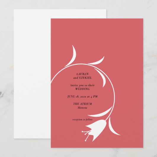 MOD WINE TULP WEDDING KAART (Voorkant / Achterkant)