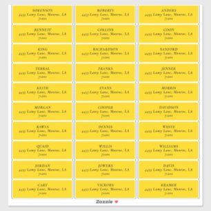 MOD YELLOW TULP BRUILOFT ADRESETIKETTEN STICKER