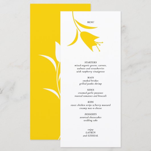 MOD YELLOW TULP WEDDING MENU (Voorkant / Achterkant)