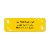 MOD YELLOW TULP Wedding Retour Adres Label (Voorkant)