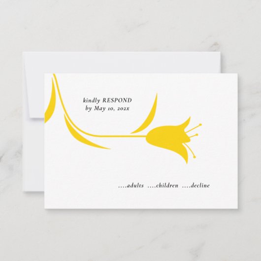 MOD YELLOW TULP WEDDING RSVP KAARTJE (Voorkant)