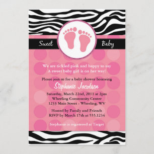 Mod Zebra Imprimer Invitations De Douche Pour Bébé