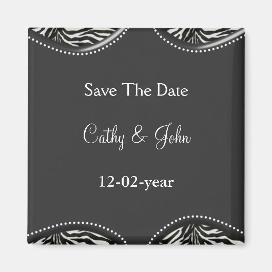 mod zebra print Sparen date magnet Magneet (Voorkant)