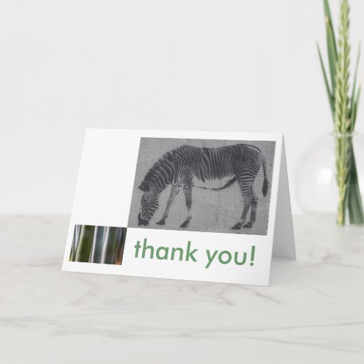 Mod Zebra Thank You Card Bedankkaart (Voorkant)