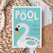 Mod Zwaan | Zwemborrel Verjaardagsuitnodiging Kaart