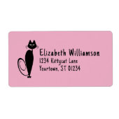 Mod Zwart Kat adreslabel Etiket (Voorkant)