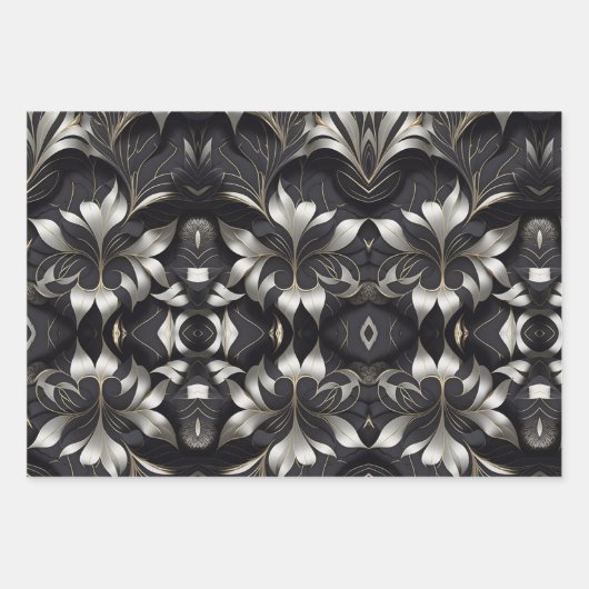 Mod Zwart Verpakkingsdocument Vlakke Bladreeks van Inpakpapier Vel (Voorkant)