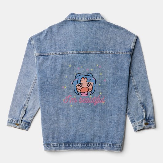 Moda Kawaii:  'I'm Beautiful Denim Jacket (Achterkant)