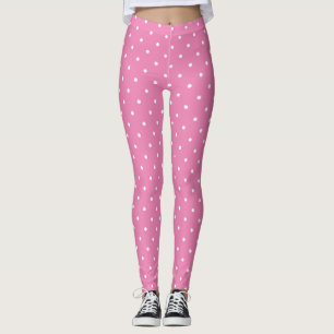 Modachtig roze Sjabloon Moderne witte cirkels lega Leggings
