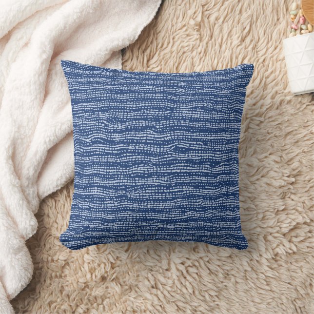 Modder doek Stitch Stripes in Indigo Blue Kussen (Deken)
