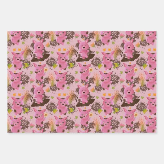 Modderbad Piggy modder splats Wrapping Paper Sheet (Voorkant 2)