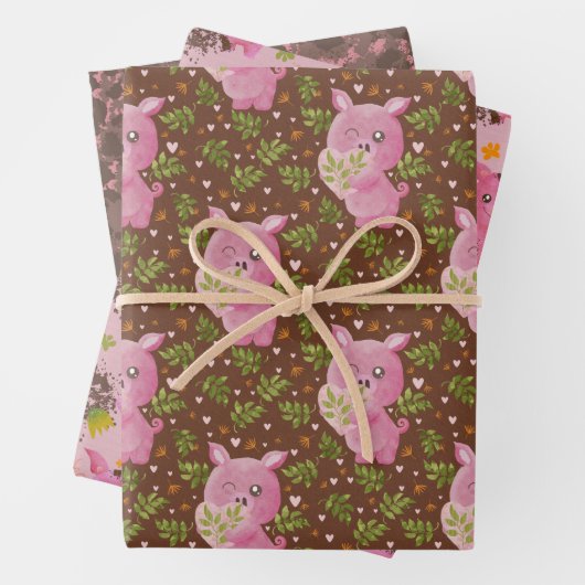 Modderbad Piggy modder splats Wrapping Paper Sheet (In situ)