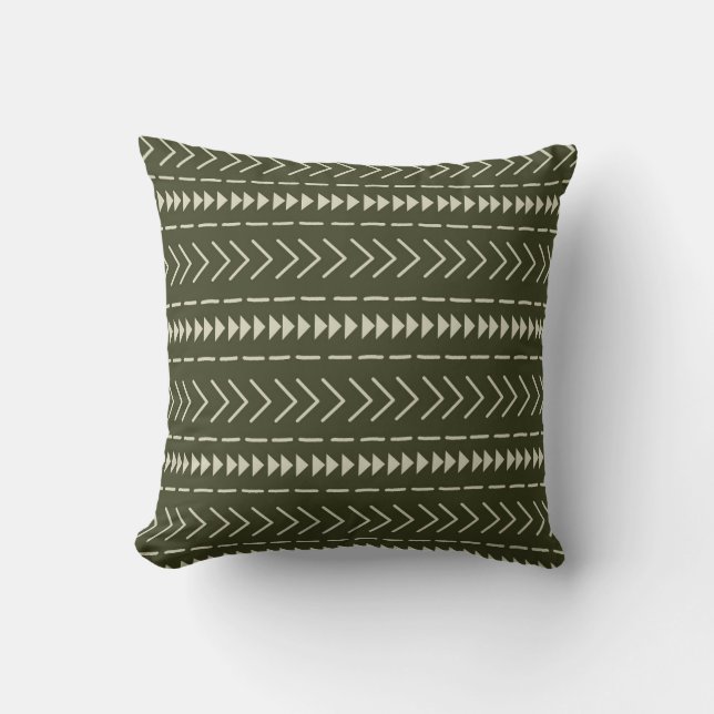 Modderdoek Bosgroen Kussen (Voorkant)