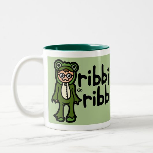 modderwater-mok. tweekleurige koffiemok (Links)