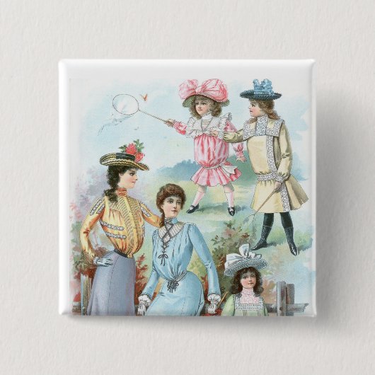 mode 1900 vierkante button 5,1 cm (Voorkant)