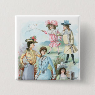 mode 1900 vierkante button 5,1 cm