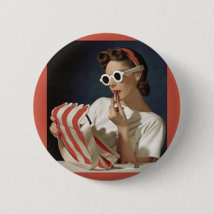 mode 1950 foto ronde button 5,7 cm