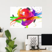 Mode Abstracte Loriket Paint Splatter Poster (Thuiskantoor)