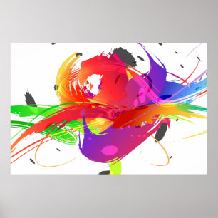Mode Abstracte Loriket Paint Splatter Poster