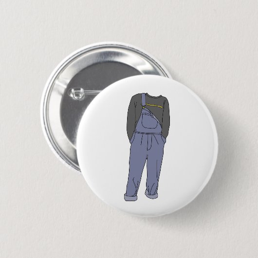 Mode Aesthetische Grijze overalls Button (Voorkant /achterkant)