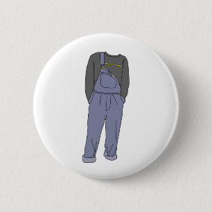 Mode Aesthetische Grijze overalls Button